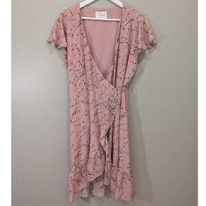 Ella Sanders Silk Wrap Dress CottageCore Fairy Garden Brunch Shower - Size M